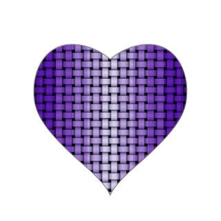 Purple Weave Heart Stickers