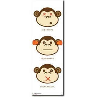 (12x36) Monkeys   See Hear Speak No Evil Poster   Prints