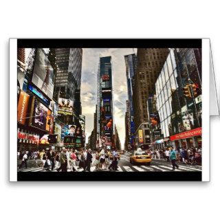 time square new york city big apple greeting card