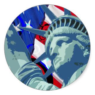 Patriotic American Flag and Statue of Liberty Stickers