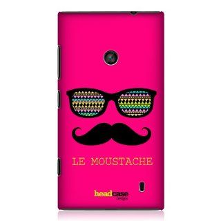 Head Case Designs Pink Le Moustache Design Snap on Back Case Cover for Nokia Lumia 520 525 Cell Phones & Accessories