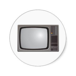 Television icon round sticker