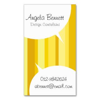 Speech Bubbles Yellow Business Card