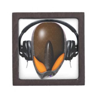 Reptile Alien Pissed Off DJ in Headphones   Orange Premium Jewelry Boxes