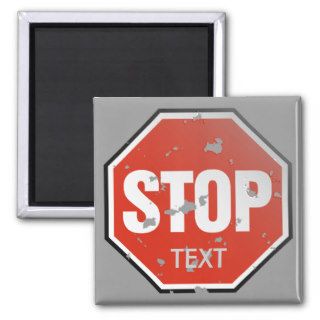 Grunge 'STOP' sign template   Magnet