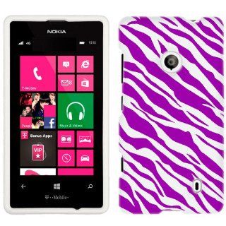 Nokia Lumia 521 Purple White Zebra Print Phone Case Cover Cell Phones & Accessories