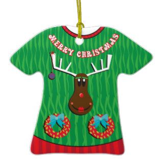 Ugly Sweater Reindeer Christmas Ornament