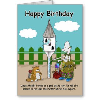 twitter me funny Happy Birthday card