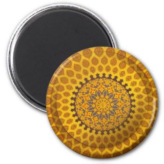 Gold Bronze Persian Motif Refrigerator Magnets