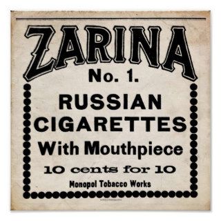 Zarina Russian Cigarette Sign Print