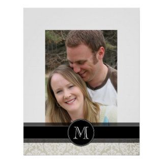 Rustic White Lace and Parchment with black accents Posters