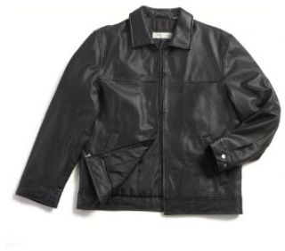 Joseph Abboud Leather Jacket Black, BLACK, 2XL at  Mens Clothing store
