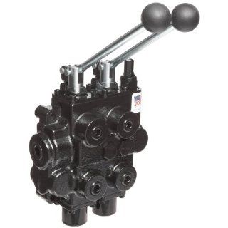 Prince RD522CCAA5A1A1 Directional Control Valve, Monoblock, Cast Iron, 2 Spool, 4 Ways, 3 Positions, Tandem, Spring Center, Lever Handle, 3000 psi, 25 gpm, In/Out 3/4" NPT Female, Work 1/2" NPT Female Hydraulic Directional Control Valves Indus