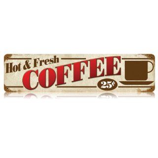 Hot Fresh Coffee Large Metal Sign   Decorative Plaques