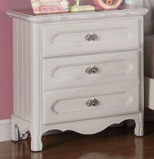 Hayley Collection Night Stand w/Dovetailed Drawer in White by Homelegance   Nightstands