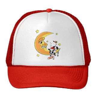 Christmas cow slumped over the moon hat