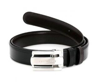 Montblanc Contemporary Line Rectangular Buckle Black/Brown Reversible Leather Belt 103431 at  Mens Clothing store