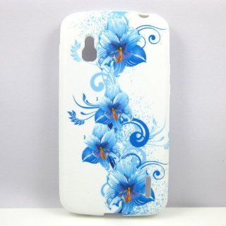 New Blue Hibiscus Flower Romance TPU GEL Soft Silicone Case Cover Skin For LG Google Nexus 4 E960 Cell Phones & Accessories