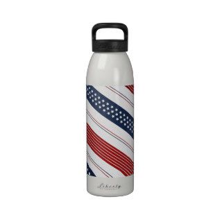 Independence Day Diagonal Stars and Stripes Drinking Bottle