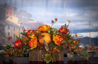 Fall Poppy Arrangement   Artificial Mixed Flower Arrangements