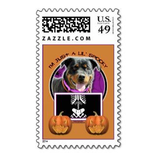 Halloween   Just a Lil Spooky   Rottie  SambaParTi Postage Stamps