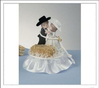 WesternWear Unisex Western wedding cowboy and cowgirl "tie the knot" cake topper One Size White One Size Kitchen & Dining