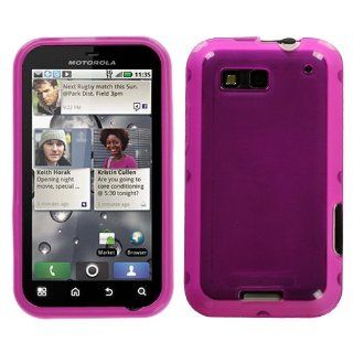 Soft Skin Case Fits Motorola MB525 Defy Semi Transparent Hot Pink (Rubberized) Candy Skin T Mobile Cell Phones & Accessories