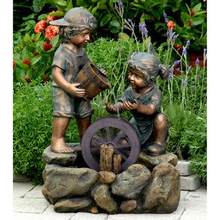 Bronze painted Children Outdoor/ Indoor Water Fountain Outdoor Fountains