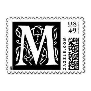 Fancy Letter M Postage Stamp