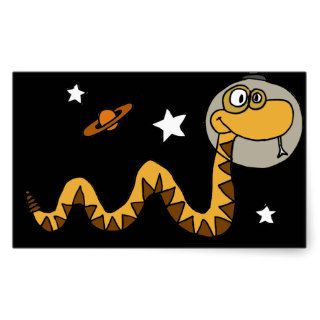 XX  Astronaut Snake Cartoon Rectangular Sticker