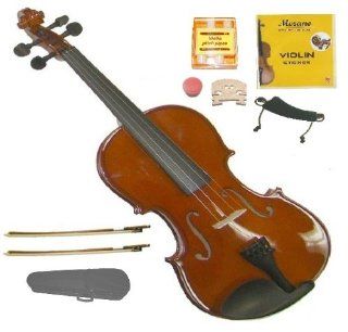 Merano MV40 1/4 Size Hand Made Solid Wood Ebony Fitted Violin with Hard Case and Bow+2 Sets Strings+2 Bridges+2 Bows+Pitch Pipe+Shoulder Rest+Rosin Musical Instruments