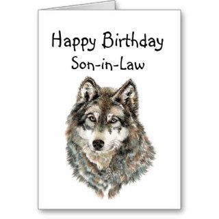 Happy Birthday Son in Law Humor Wolf, Wolves Card