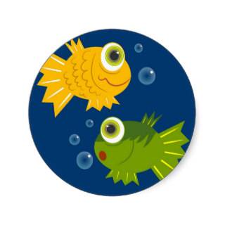 Little Fishes Round Sticker