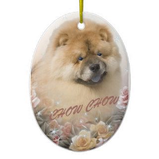 CHOW CHOW among roses Christmas Ornament