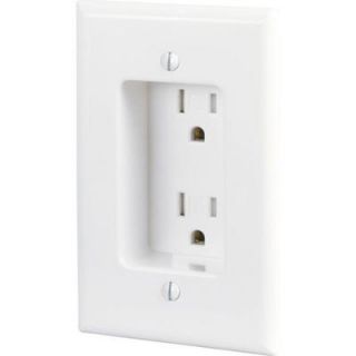 Cooper Wiring Devices 15 Amp Tamper Resistant Recessed Duplex Receptacle with Side Wiring   White TR780W BOX