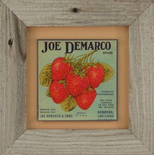 Vintage Joe Demarco Strawberry Crate Label   Authentic Joe Demoarco & Sons Fruit Crate Label, Hamond, Louisiana   Prints