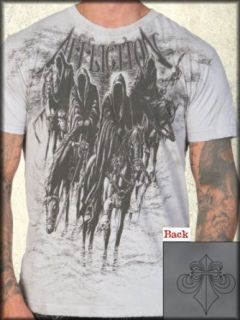 Affliction Black Night Grim Reaper Horsemen Short Sleeve Tee Shirt in Concrete Tea Stain at  Mens Clothing store