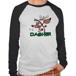 cute running reindeer DASHER cartoon Tee Shirts