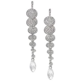 Journee Collection Silvertone Crystal Chandelier Earrings Journee Collection Crystal, Glass & Bead Earrings