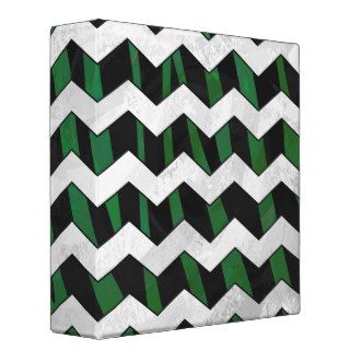 Zebra Black and Green Print Binder