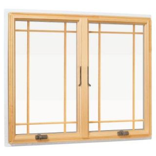 Andersen 400 Series Casement Windows, 48 in. x 48 in., Pine Interior, Low E4 Glass, SDL Prairie A Grilles 9117172