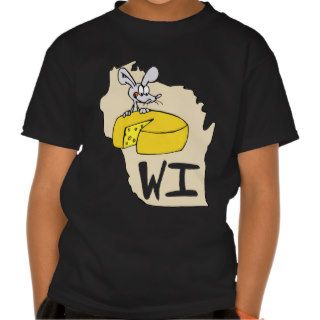 Wisconsin Map & Cheese Mouse Cartoon Tees