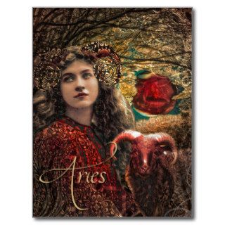 Aries, Art Nouveau Zodiac Series Post Cards