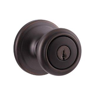 Weiser Lock GA531T11P Troy Single Cylinder Keyed Entry Door Knob Set from the Welcome Home Series, Venetian Bronze   Doorknobs  