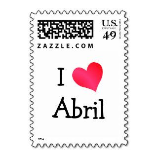 I Love Abril Postage Stamps