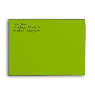 Apple Green A7 5x7 Envelopes With Return Address