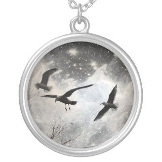 Celestial Seagulls Personalized Necklace