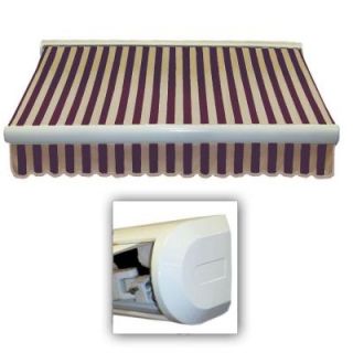 AWNTECH 24 ft. Key West Manual Retractable Awning (120 in. Projection) in Brown/Tan Stripe KWM24 BRNT