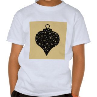 Black and Gold Color Christmas Bauble Design. T shirts