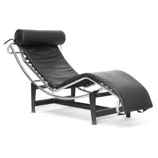Adjustable Black Leather Chaise Lounge Baxton Studio Chairs